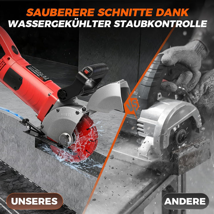 Mauernutfräse mit Laser Schlitzfräse 4200 W, Mauerfrase Wandfräse 6500 U/min, Schnittbreiteneinstell