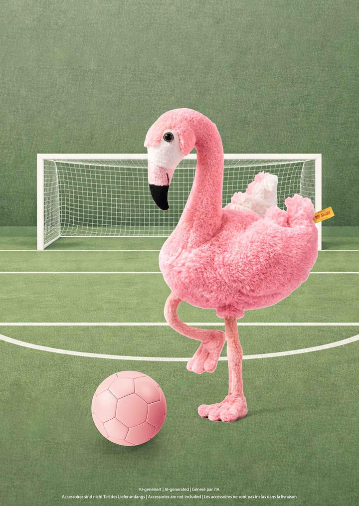 Steiff 063992 Soft Cuddly Friends Jill Flamingo, Bridal Rose, 30cm