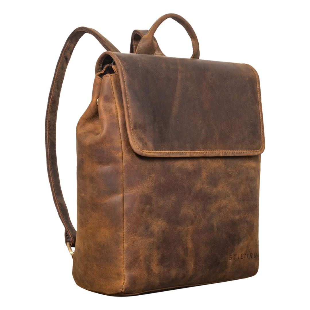 STILORD 'Misha' Moderner Leder Rucksack Unisex Daypack für Damen Herren DIN A4 kompakter Messenger B