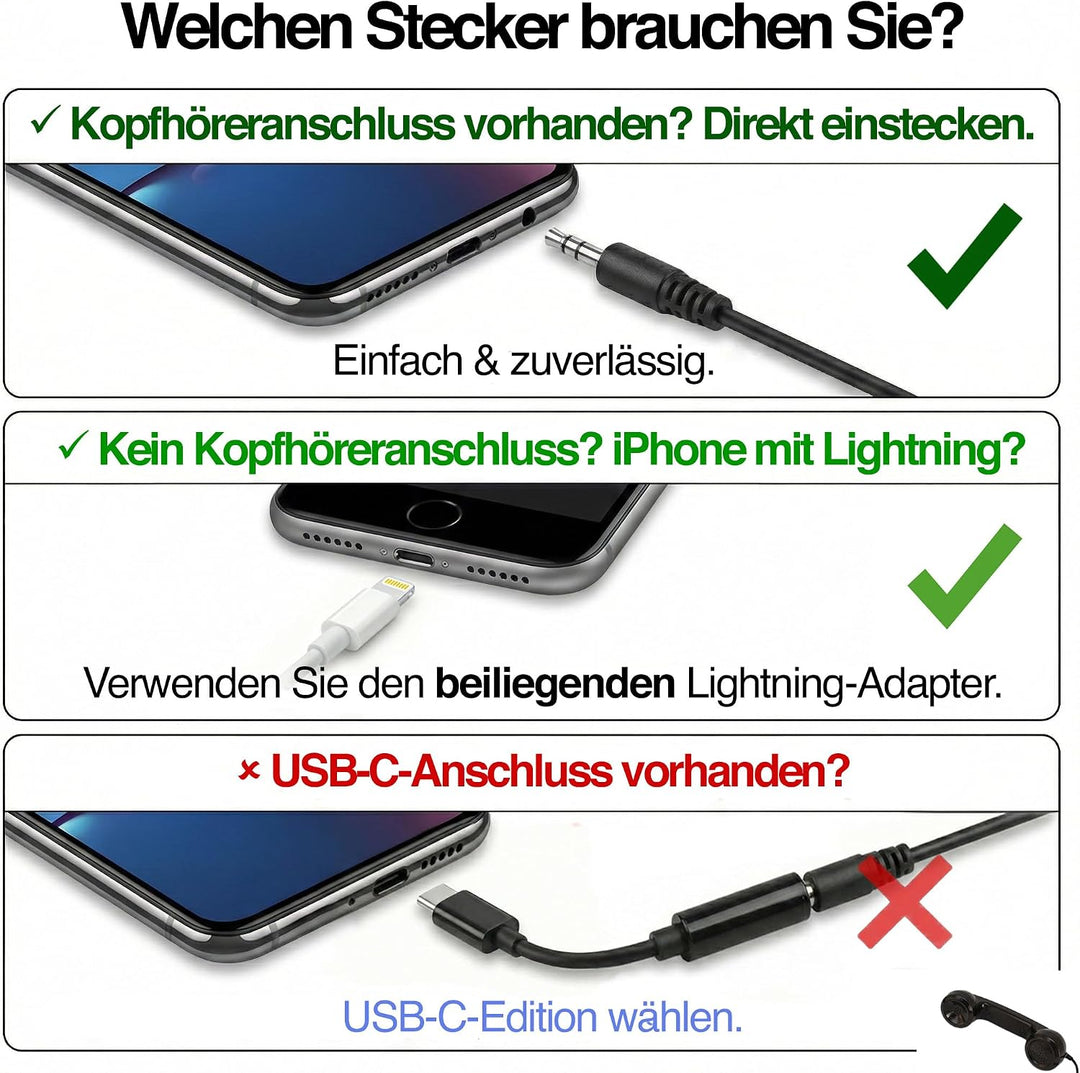 Opis Technology 60s Micro Lightning Edition Retro-Telefonhörer für iPhone 7 bis 14, inkl. MFi-zertif