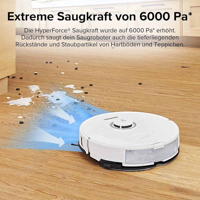 roborock S8 Saugroboter mit Doppelbürste & 6000Pa & 3D strukturierte leichte Hindernisvermeidung Sta