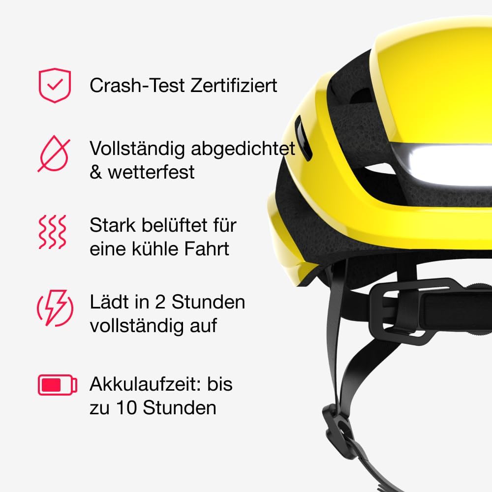 Lumos Ultra Smart-Helm | Fahrradhelm | Vorder- und Rücklicht (LED) | Blinker | Bremslichter | Blueto