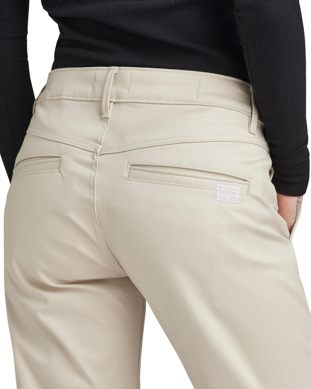 G-STAR RAW Damen Kate Boyfriend Chino Pants 24W / 30L Beige (Whitebait D22539-c072-1603), 24W / 30L