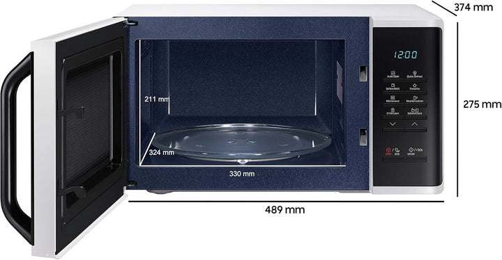 Samsung MS23K3513AW/EG Mikrowelle / 800 W / 23 L Garraum / 48,9 cm Breite / Quick Defrost / 29 Autom
