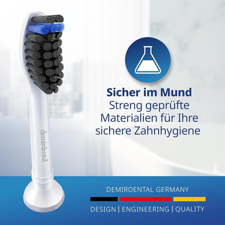 8er demirdental Ersatzbürsten passend für Philips Sonicare, Aktivkohle Aufsätze & Aufsteckbürsten, H