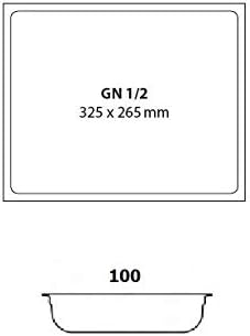 Gastro-Bedarf-Gutheil Gastronormbehälter GN Behälter 1/2 100 mm Tief stapelbar Edelstahl Geeignet fü