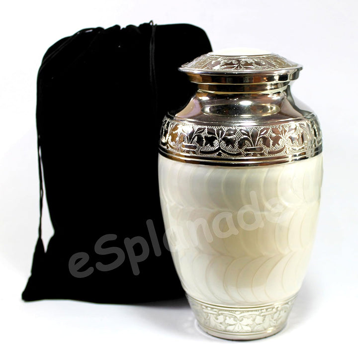 eSplanade Brass Cremation urn Memorial Container Jar Pot | Metal urns | Burial urn | Brass urn (Weis