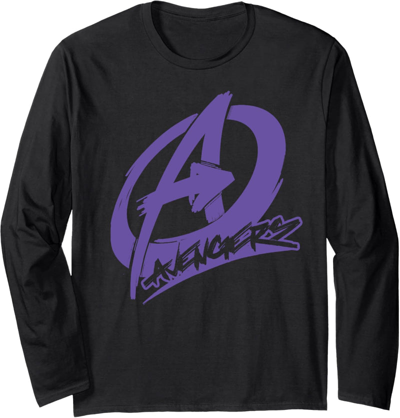 Marvel Avengers Spray Painted Text Logo Langarmshirt