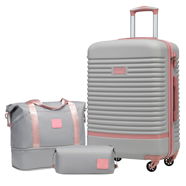 COOLIFE Koffer Trolley Koffer Reisekoffer von ABS Hartschalen Trolley 4 Rollen TSA-Schloss Der Koffe