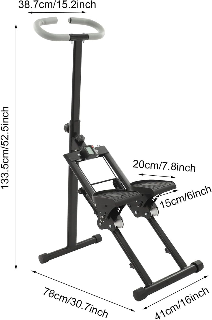 Treppensteiger, Zusammenklappbar Stair Stepper Cardio-Übung mit 3 Gänge Einstellbarer Pedal, Verstel