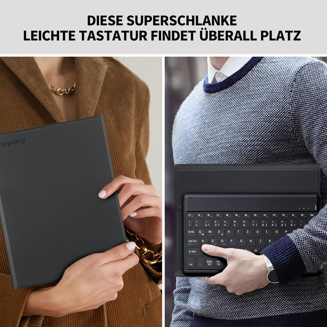 EasyAcc Tastatur Hülle Kompatibel mit Lenovo Tab M11 TB330 2024 mit Schutzfolie, [QWERTZ Deutsches],