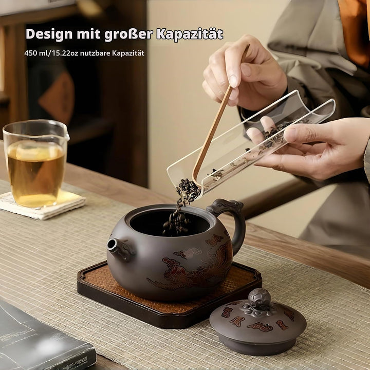 Yixing Zisha Teekanne Set 450ML, Chinesische Farbwechselnde Teekannen Ton mit Geschenkbox, Gross Kun
