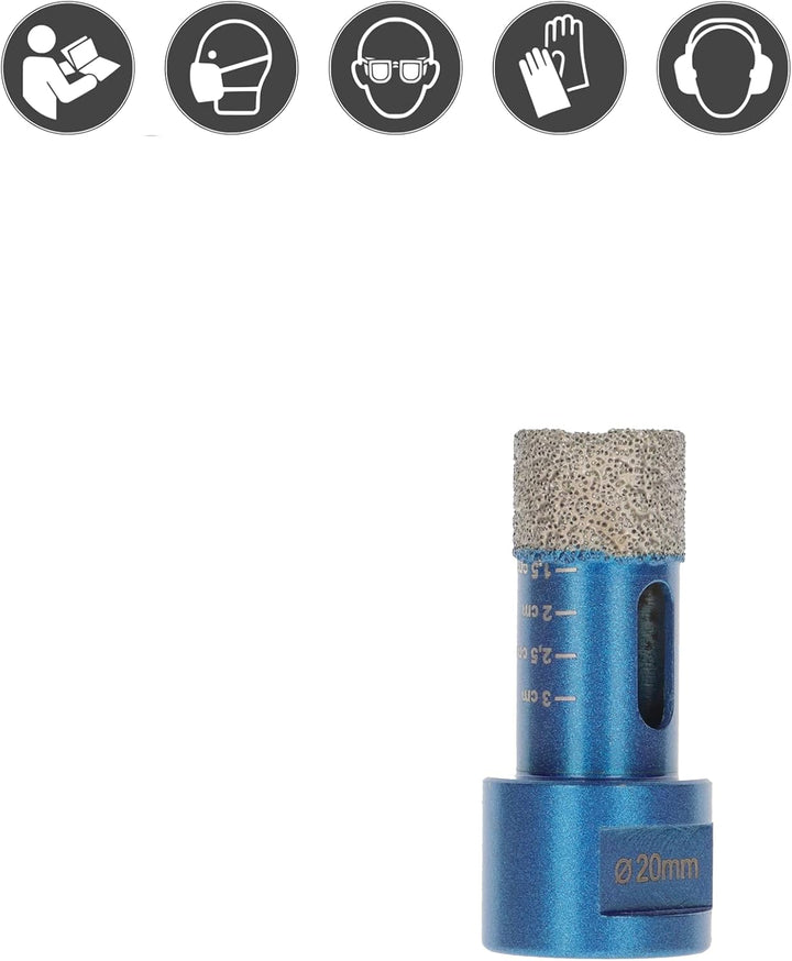 PRODIAMANT Diamant Bohrer Fliese 20mm x M14 trockenbohren Fliese, Feinsteinzeug, Keramik, Naturstein
