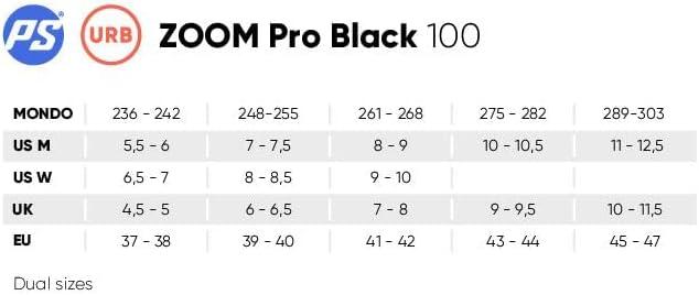 Powerslide Inline Skate Zoom Pro Black 100, für Urban und Fitness, für Damen und Herren 41-42, 41-42