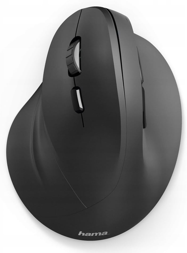 Hama kabellose Maus für Linkshänder ergonomisch EMW-500L (Wireless Funkmaus vertikal, links, 6-Taste