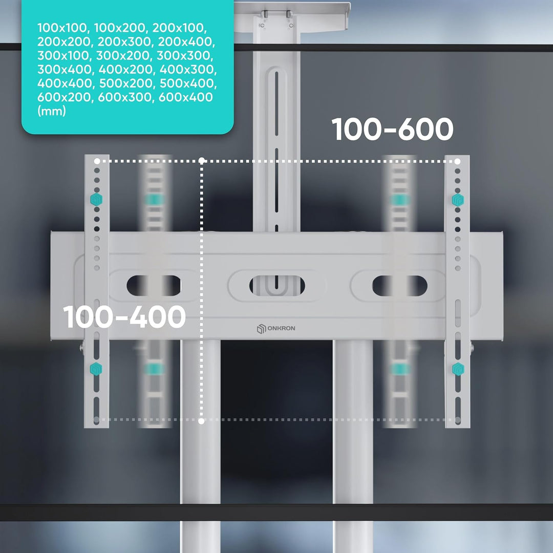ONKRON TV Bodenständer höhenverstellbar & TV Ständer rollbar - VESA Standfuss 600x400 für 40-70 Zoll