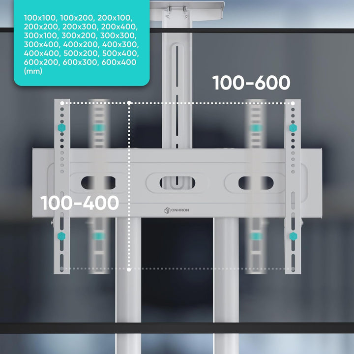ONKRON TV Bodenständer höhenverstellbar & TV Ständer rollbar - VESA Standfuss 600x400 für 40-70 Zoll