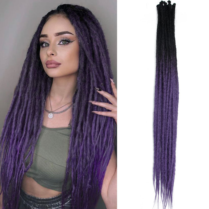 Dsoar Dünne 0.6cm Synthetische Dreadlock Extensions Handgemacht 24 Zoll 20 Stränge Häkelhaar Lange H
