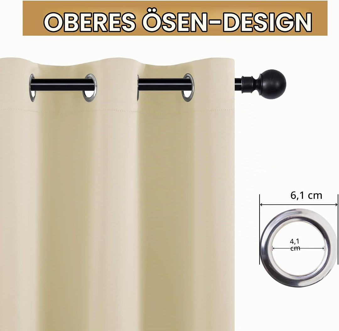 Hiasan Raumteiler Vorhang Blickdicht &amp; Schallschutz mit Ösen 1 Stück, Thermovorhang Gardine für Wohn