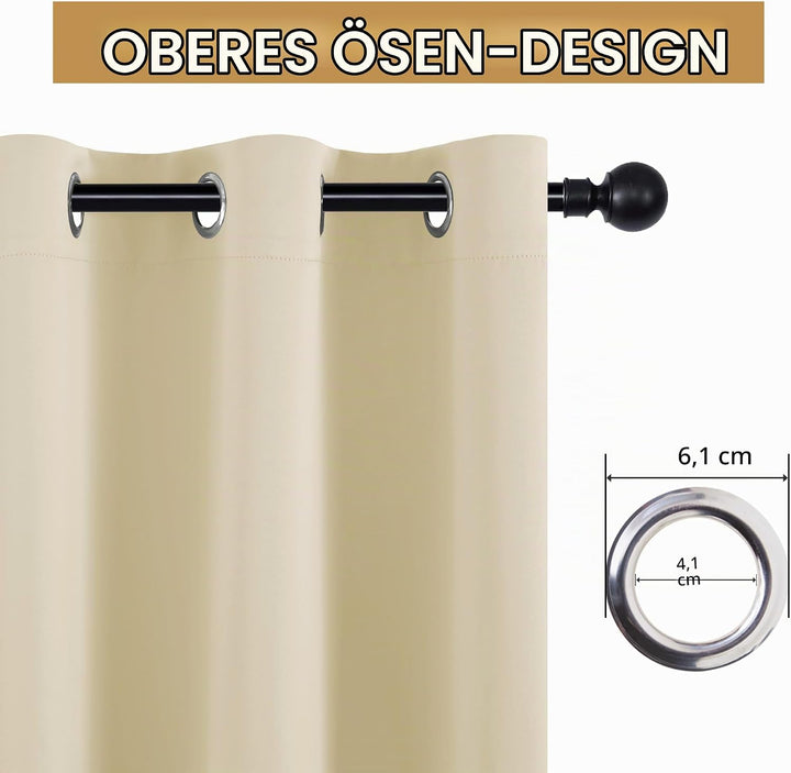 Hiasan Raumteiler Vorhang Blickdicht &amp; Schallschutz mit Ösen 1 Stück, Thermovorhang Gardine für Wohn