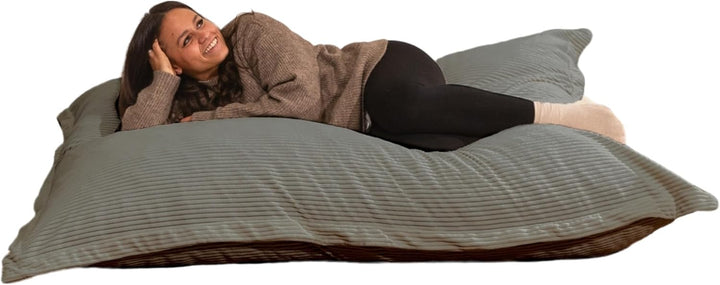 Riesiger Sitzsack XXL für Innenbereich, aus Cordsamt, 180 x 140 cm, weich, bequem und abnehmbar, gro