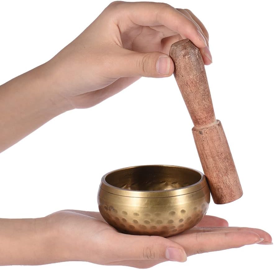 Klangschalen Tibetische Klangschale 3-Zoll Singing Bowl für Yoga Meditation Entspannung,Stress und A