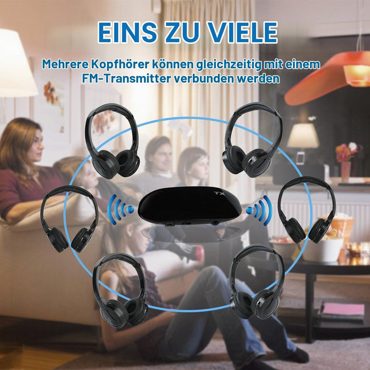 Kabellose Stereo-Kopfhörer für TV, Over-Ear-Headset Kabelgebundene Kopfhörer mit Sender, 20-30m kabe