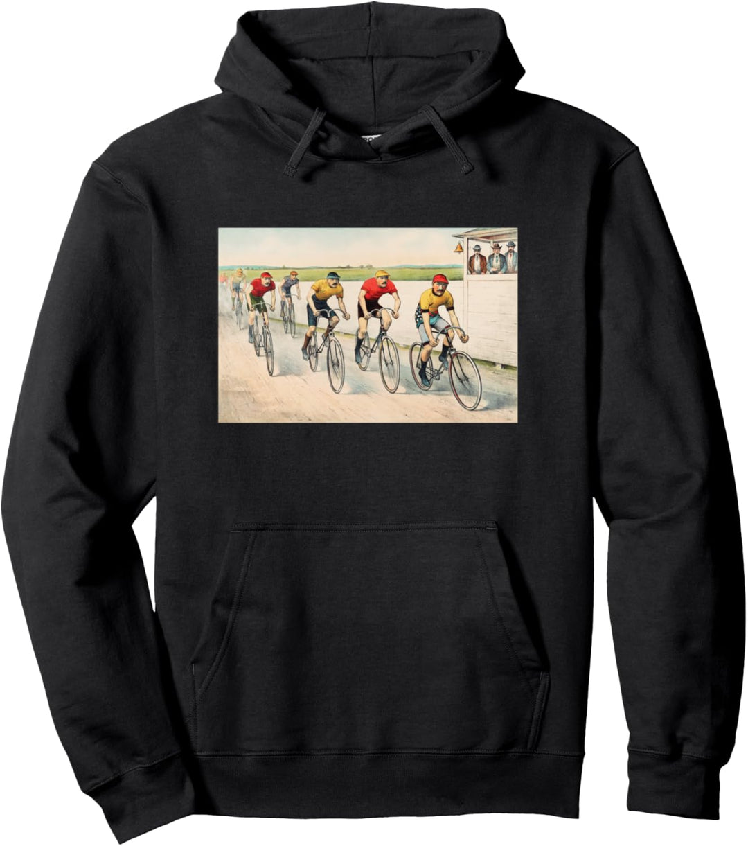 Vintage Radsportwettbewerb im glühenden Radrennen Pullover Hoodie