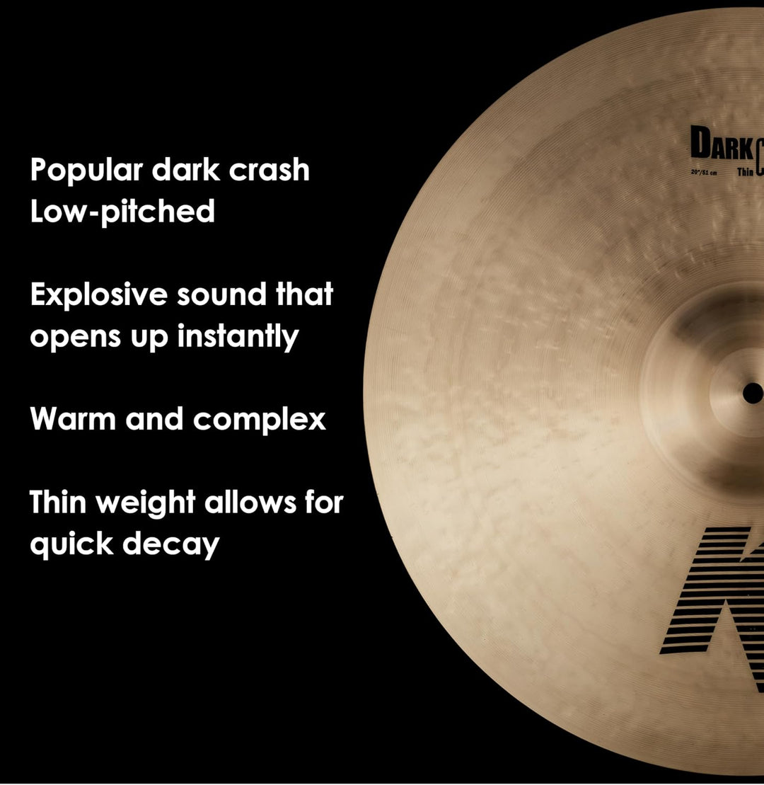 Zildjian K Zildjian Series - 20" Dark Crash Thin Cymbal 20 Zoll Dark Thin, 20 Zoll Dark Thin