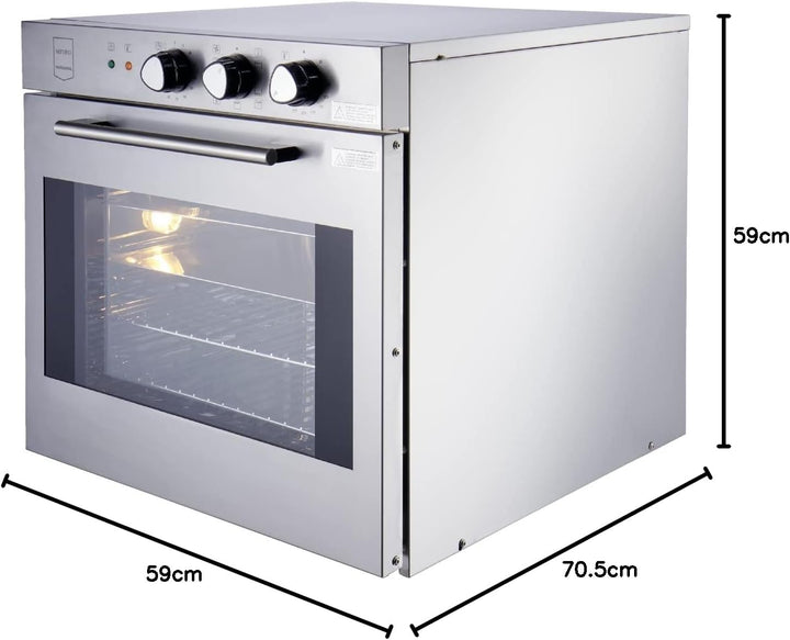 METRO Professional Umluft-Backofen GCO2001, Edelstahl, 59 x 70,5 x 59 cm, 2800 W, 4 Gararten, 2 x Ba
