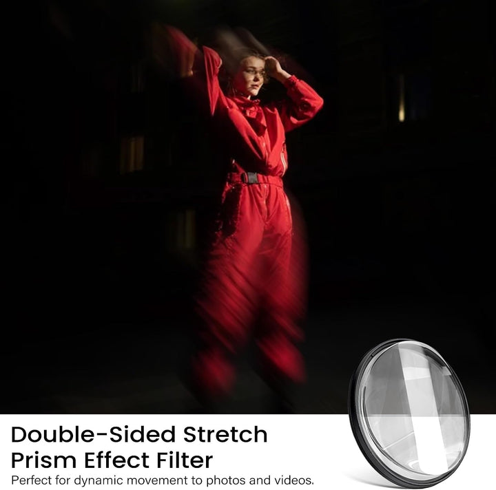 WalkingWay 77mm Doppelter Stretch-Effekt Prismafilter, K9 Optisches Glas Drehbarer Geisterfilter Mit