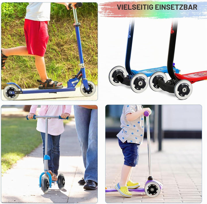 DBREAKS Leuchtende Stunt Scooter Rollen, 2 Stück LED-Lichtrollen, 100mm Led Scooter Ersatzräder Räde