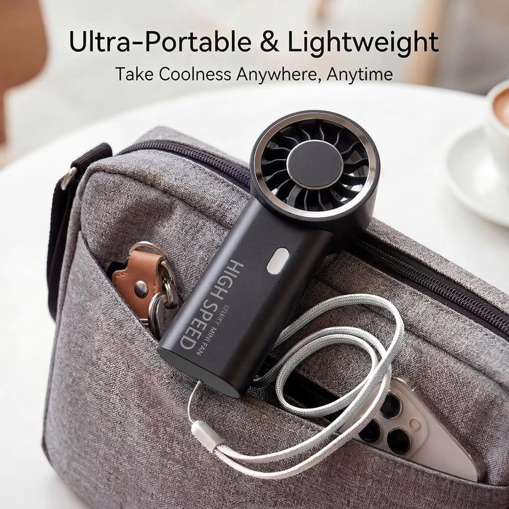 efluky Handventilator, Mini Hochgeschwindigkeits-Ventilator, USB wiederaufladbar mit 5 Geschwindigke