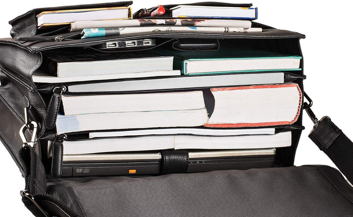 STILORD 'Marius' Klassische Lehrertasche Leder Schultasche XL gross Aktentasche zum Umhängen Busines