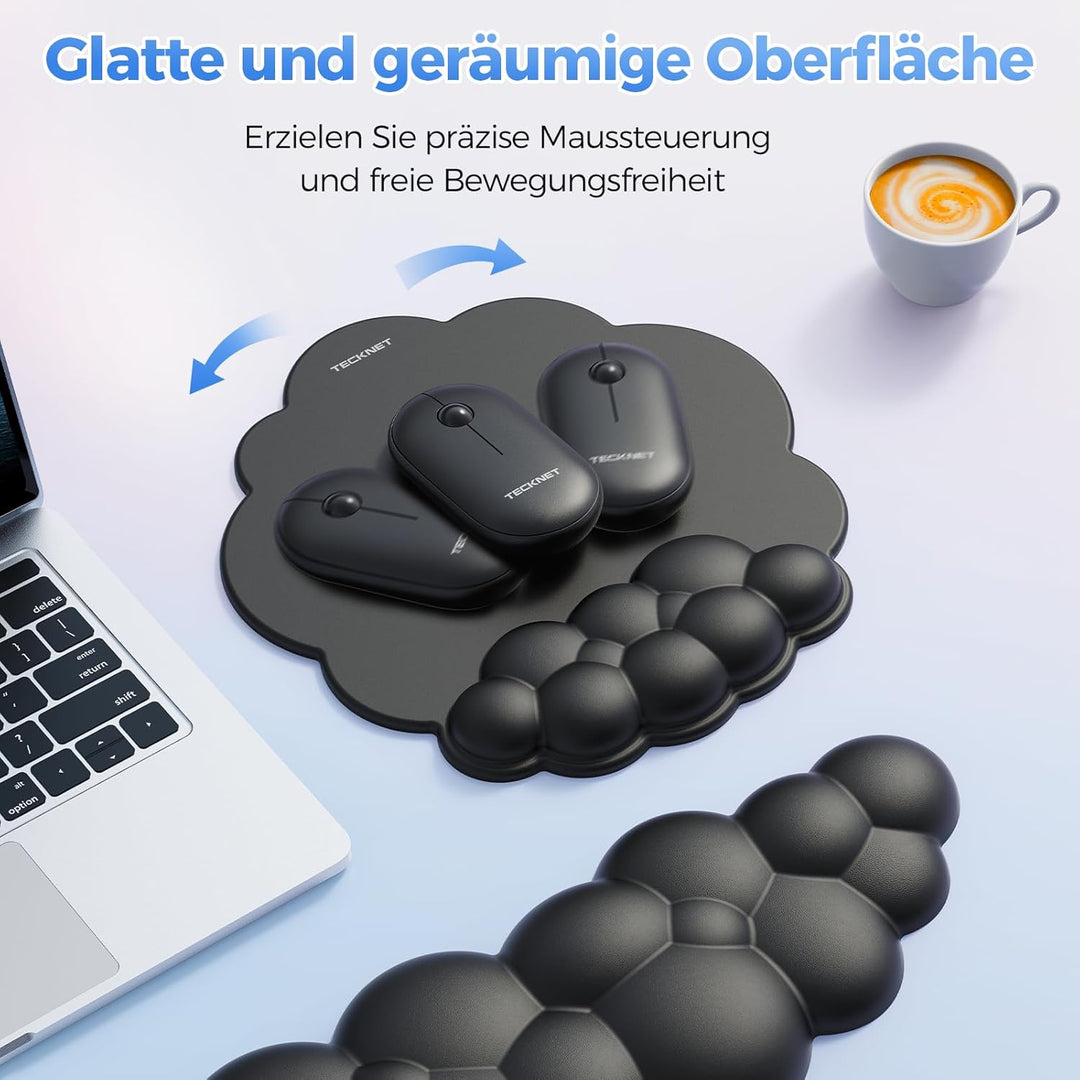 TECKNET Wolke Handballenauflage Tastatur, Mauspad mit Handauflage, Ergonomische Handauflage Tastatur