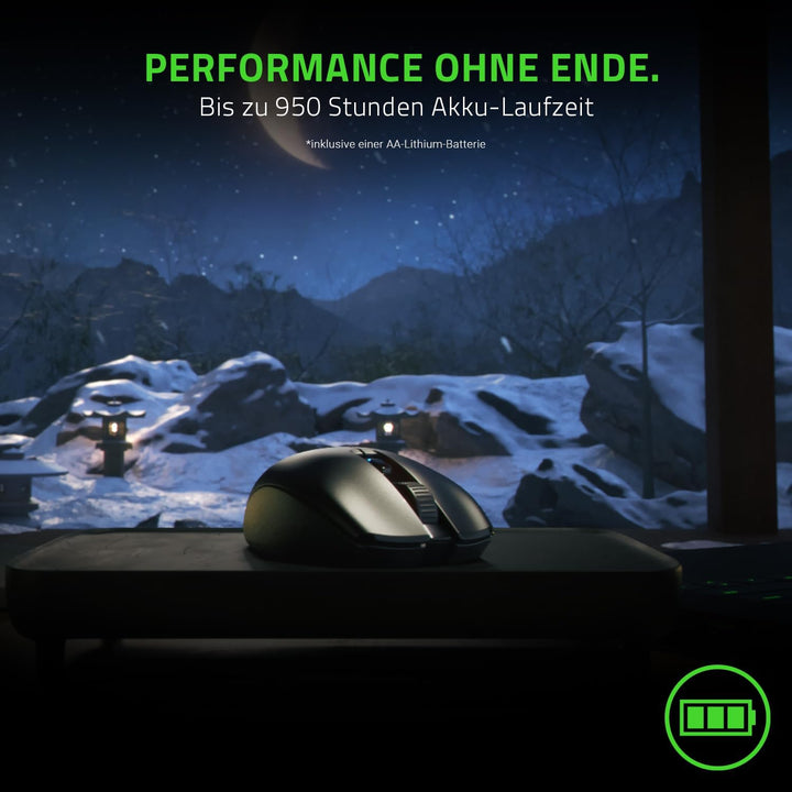 Razer Orochi V2 - Mobile kabellose Gaming-Maus mit bis zu 950 Stunden Batterie-Laufzeit (Ultra leich