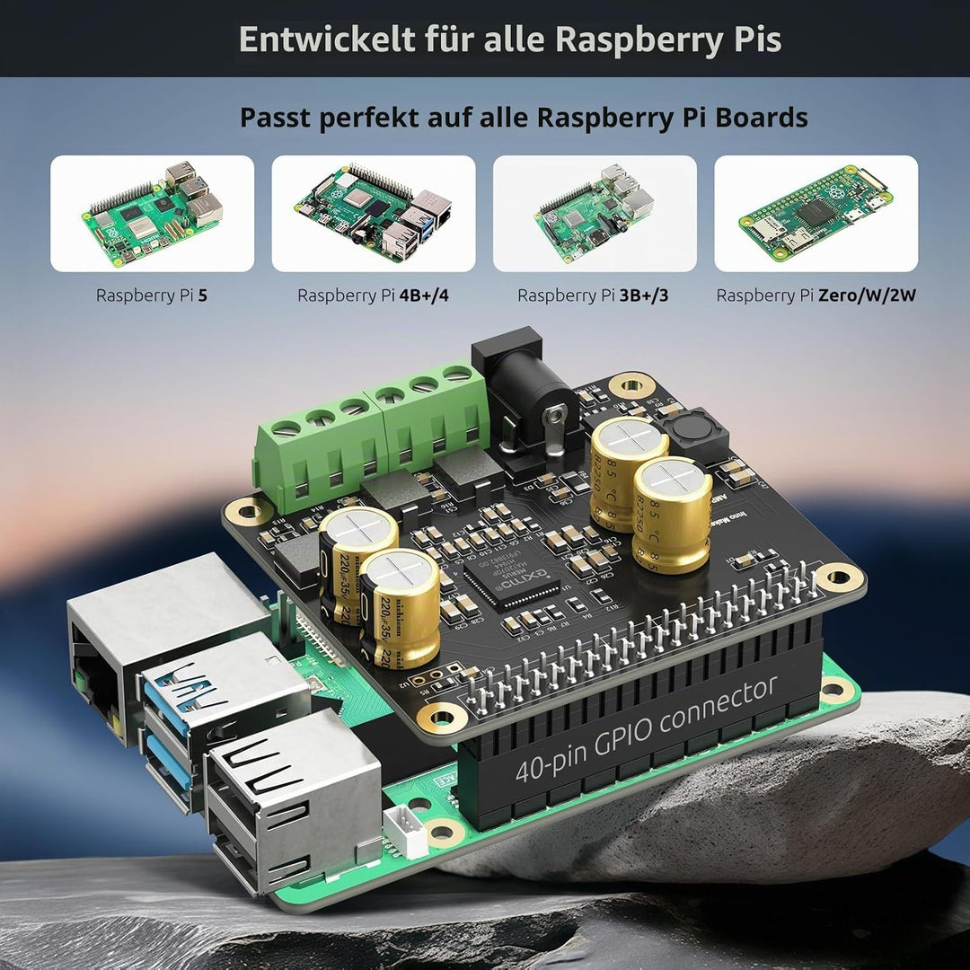 InnoMaker Audio-Verstärker 2x80W Spitzenausgang Klasse D HiFi AMP Pro V2 HAT, mit 192 kHz/24-Bit MA1