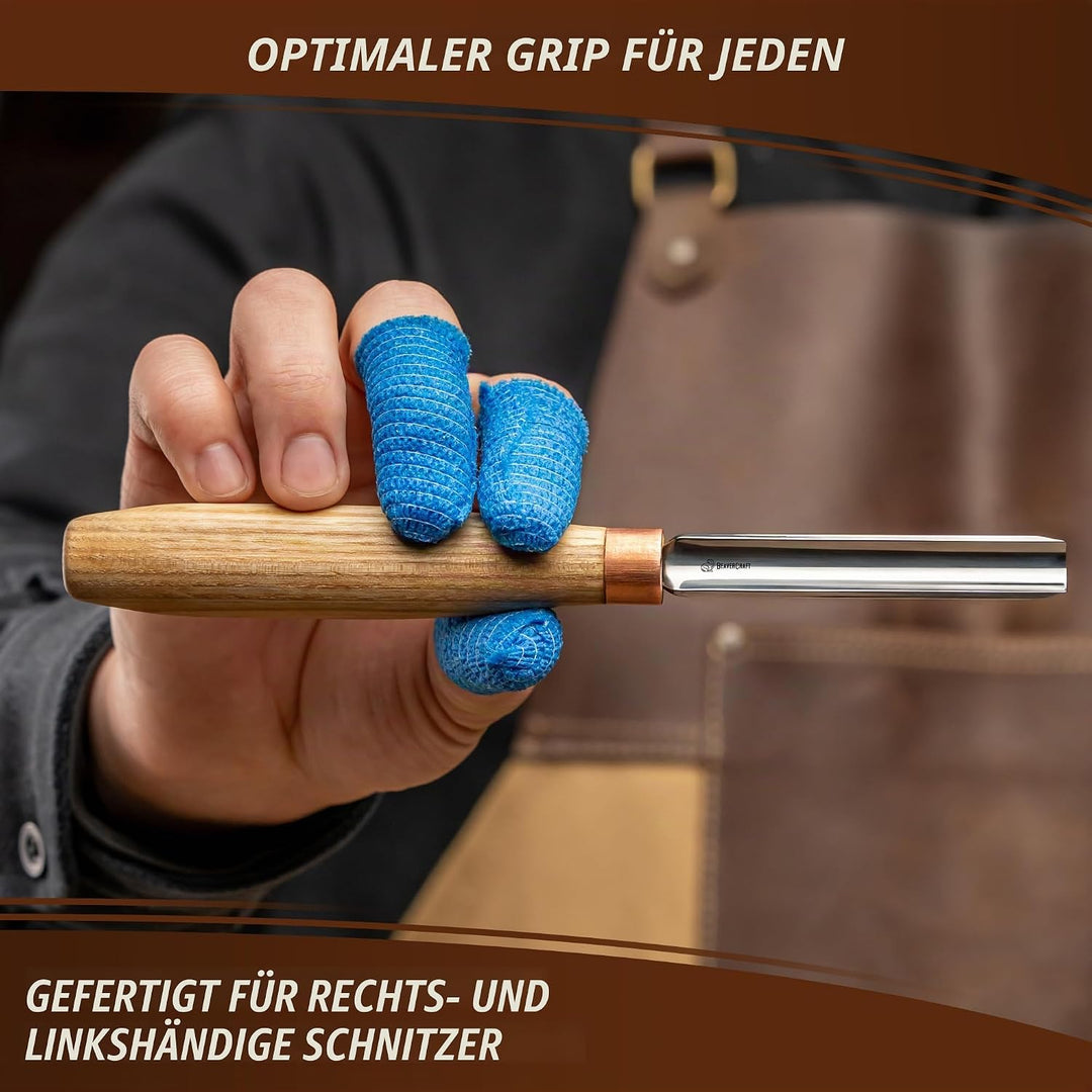 BeaverCraft Hohleisen zum Holzschnitzen K9/10 Holzschnitzerei kompakter Meissel Holzschnitzmesser fü