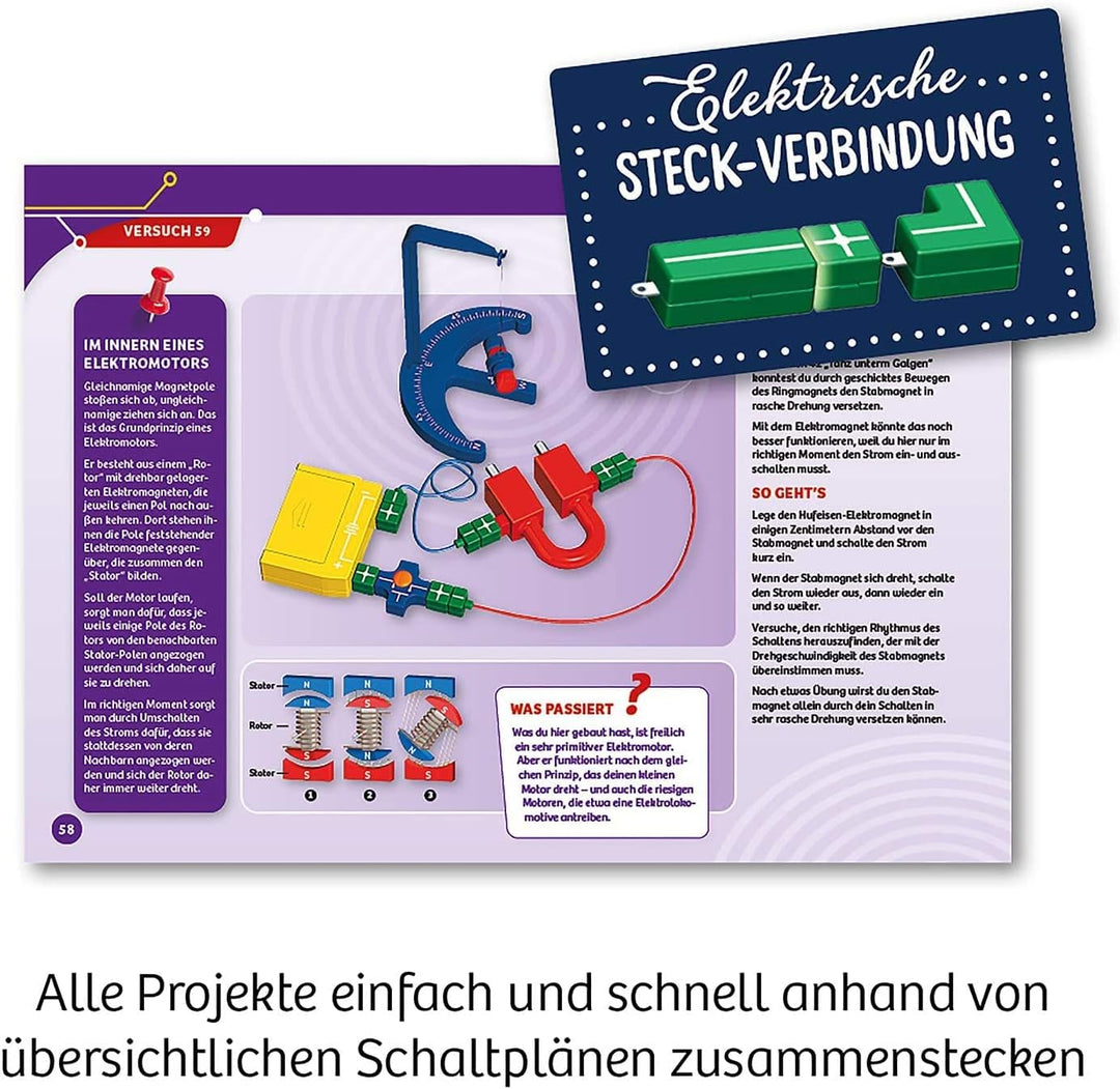 KOSMOS 620639 Elektro & Co. Elektro-Wissen leicht gemacht, Einsteiger-Experimente zu Strom, Magnete,