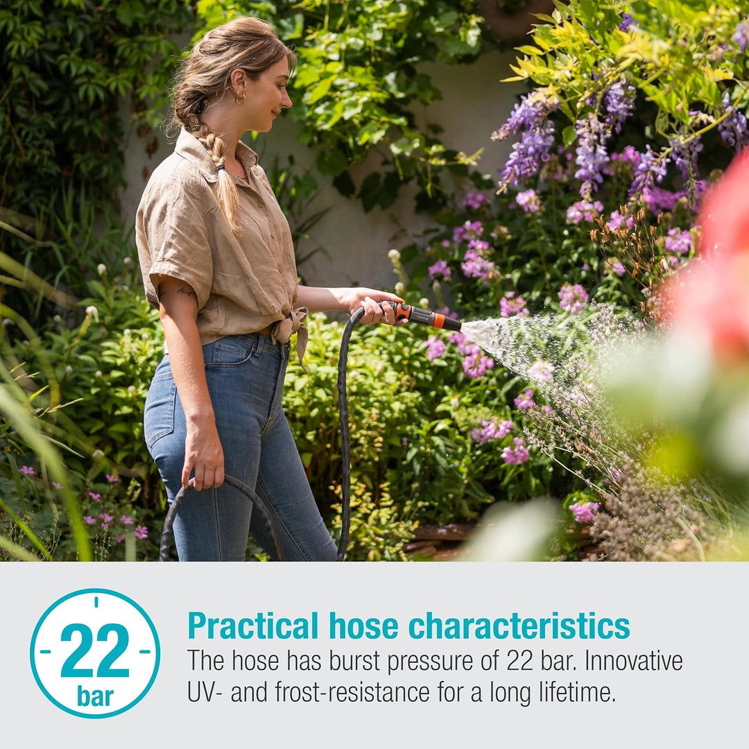Gardena Liano Life Textilschlauch 1/2 Zoll, 30m Set: Hochflexibler Gartenschlauch aus Textilgewebe,