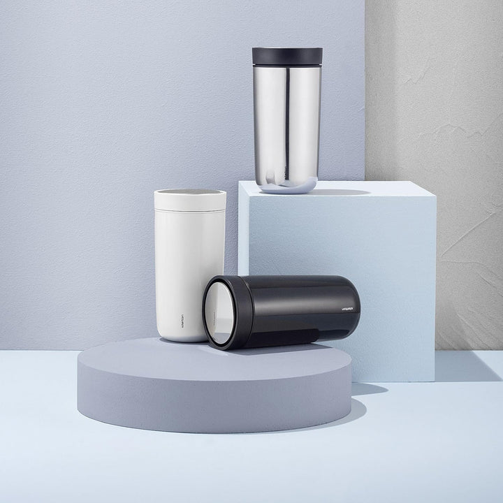 Stelton To Go Click, 0.34 l. -steel Tassen-& Untertassensets, Edelstahl, 9 x 9 x 18 cm