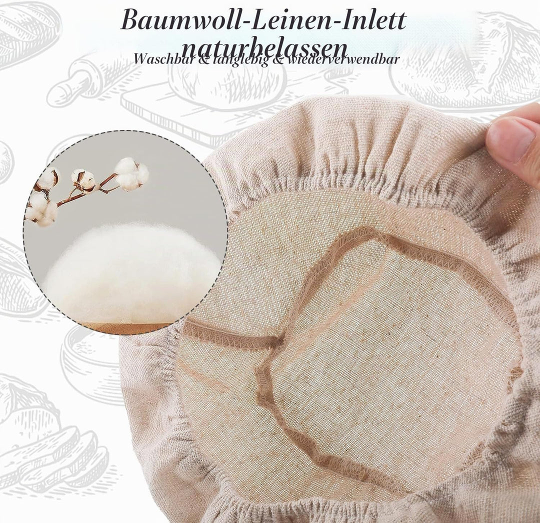 Brotgärkörbe, Banneton-Korb, Sauerteig-Gärkörbe, Gärkörbe mit Einlagen, für professionelle und priva