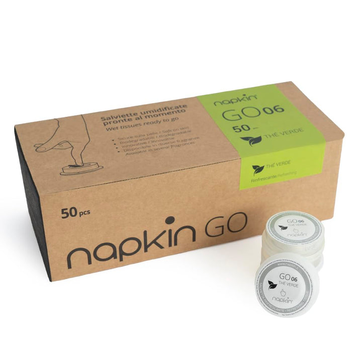 Napkin Go NPKGO00612 Green Tea Reinigungstücher Kapsel, Viskose, Weiss, 12er Pack