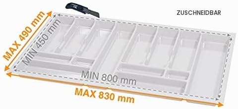 ALUSFERA Besteckkasten für Schubladen 90cm - Besteckeinsatz - Praktisch Schubladen Ordnungssystem -