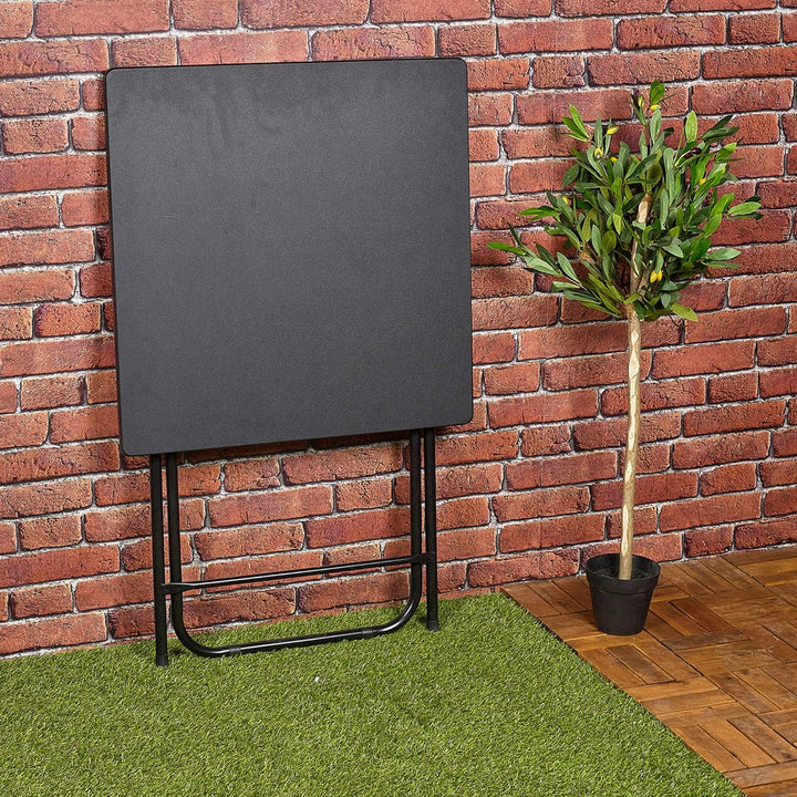 URBNLIVING Metall Beine Faltbar Seite Kaffeetisch - Schwarz, Large Schwarz Large, Schwarz Large