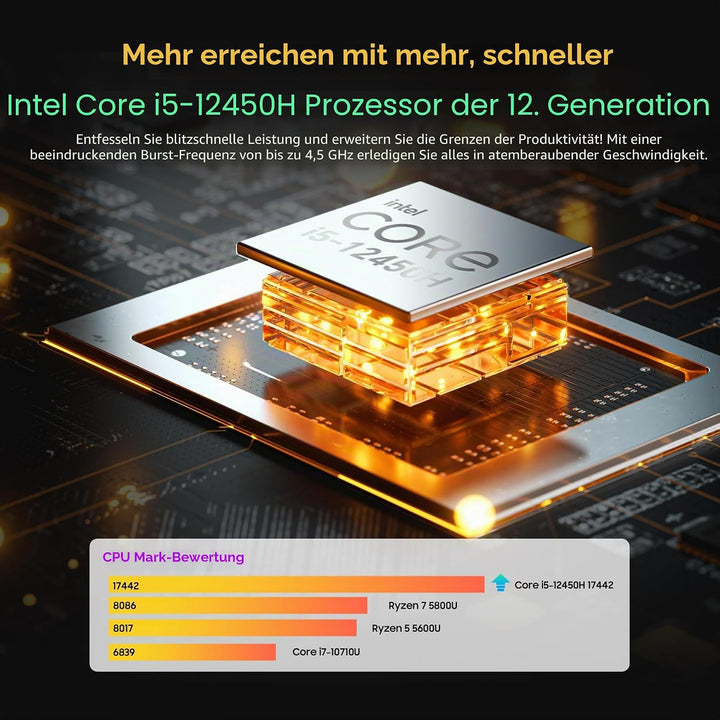 Blackview Mini PC Intel Core i5-12450H(bis zu 4,40GHz), MP200 16GB + 1TB Mini Desktop Computer Windo