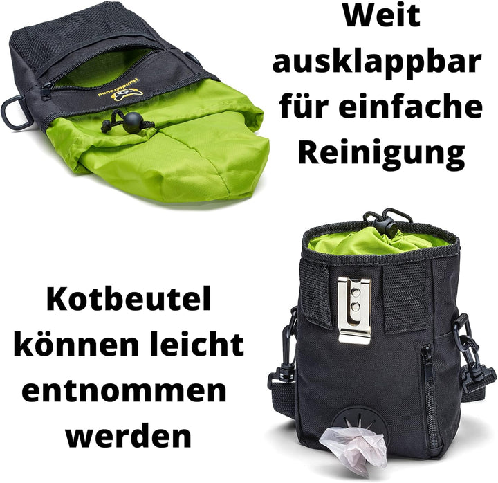 Hundefreund Grosser Futterbeutel für Hunde zum Hundetraining | 4 in 1 Futtertasche mit Bauchgurt, Gü