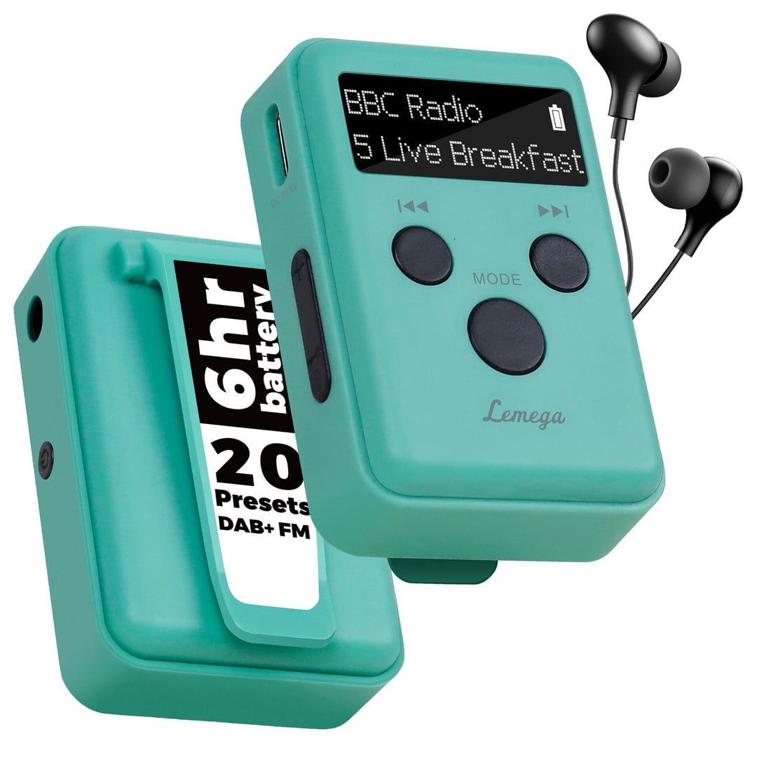 LEMEGA Mini GO Tragbare DAB-Radio für die Hosentasche,Digitales Taschenradio UKW,Radiowecker,Persönl