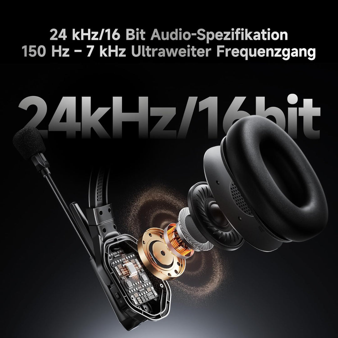COMICA Seekcom S1 Drahtloses Intercom-Headset-System, 2,4 GHz Vollduplex für 5 Personen, AI/ENC-Raus