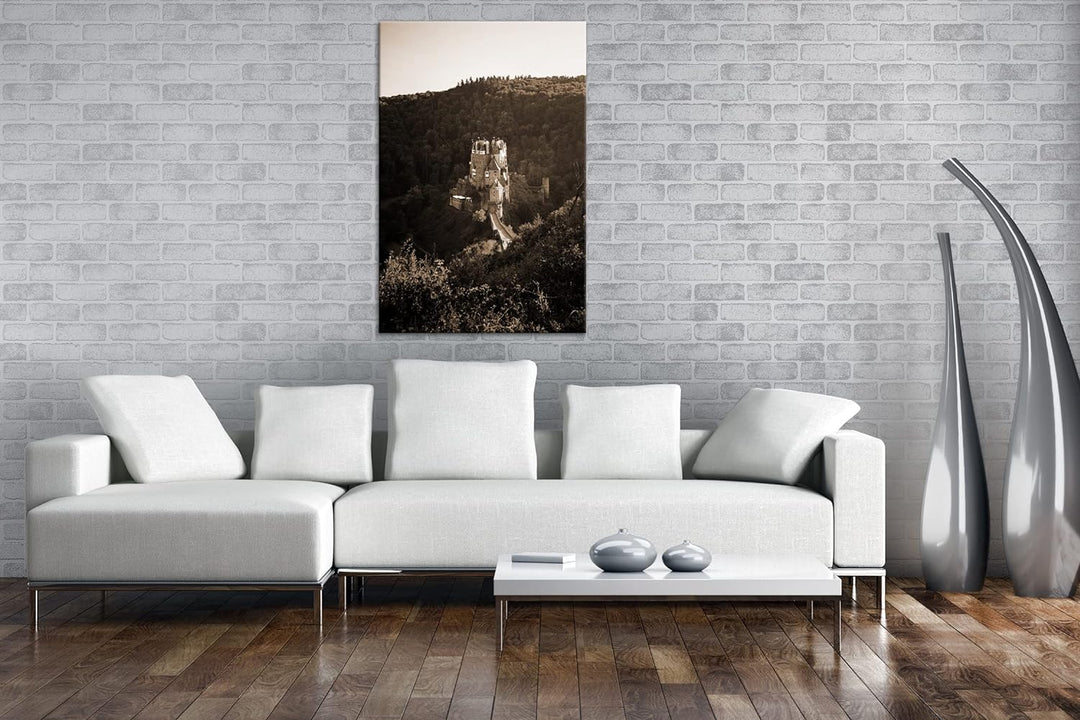 deyoli Märchenschloss Format: 80x60 Effekt: Sepia als Leinwandbild, Motiv fertig gerahmt auf Echthol